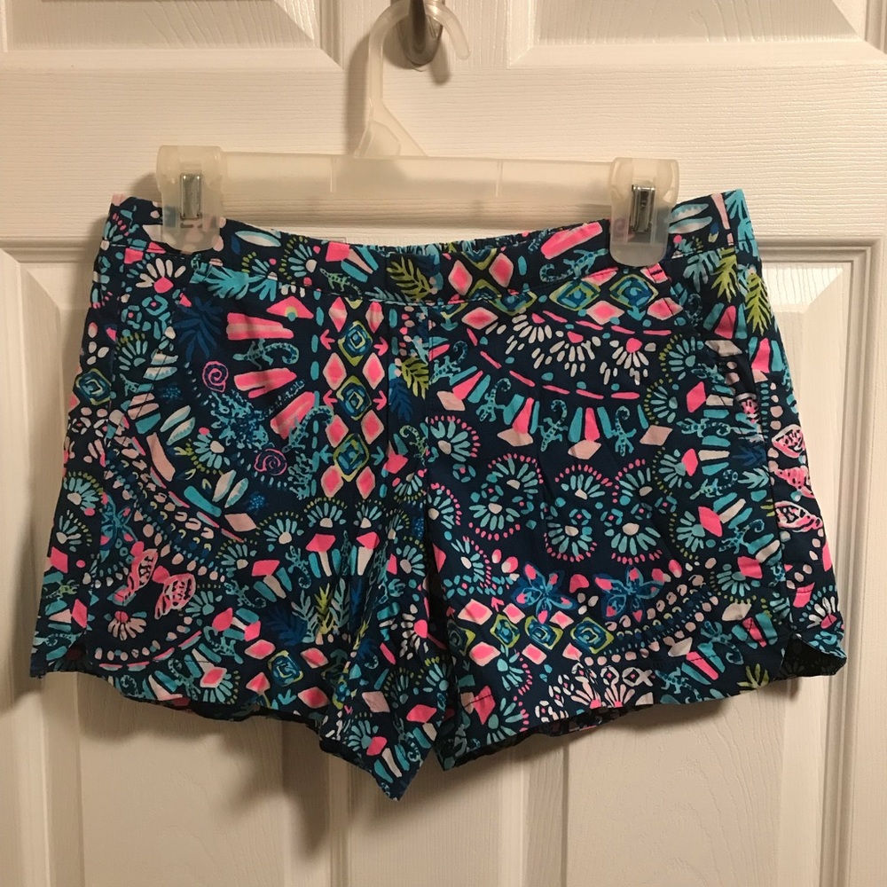 Lilly Pulitzer Ocean View Board Shorts Go & Low VGUC Sz S